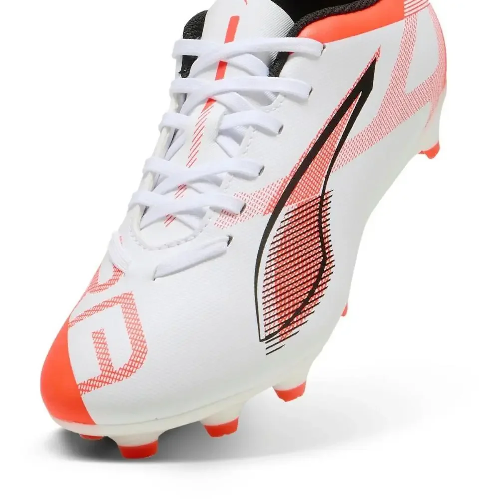 Puma Ultra 5 Play 108170-01 Kids US 2.5 White Red FG/AG Football Boots RHS9376